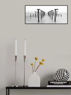 old pier and dramatic seascape Poster och Canvastavla