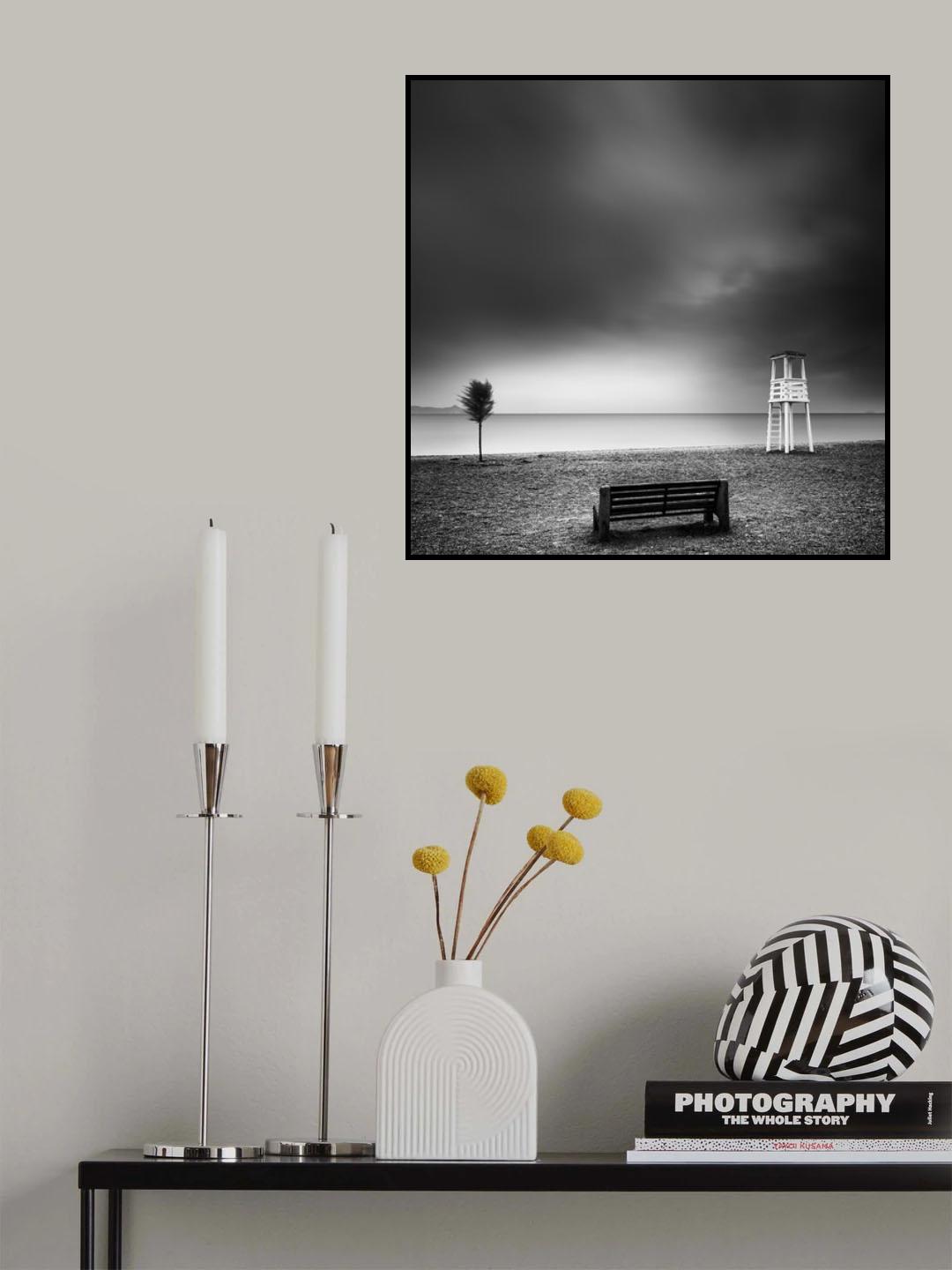 Bench on the Beach Poster och Canvastavla