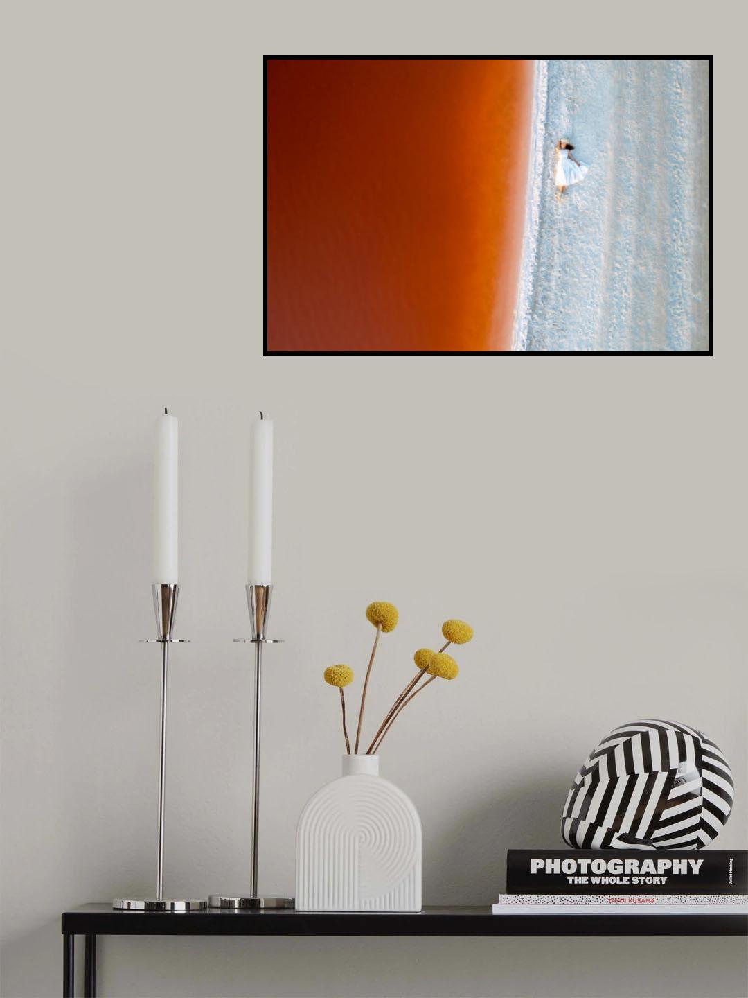 Pink and White Poster och Canvastavla