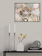 Tiger grungy gold mural Poster och Canvastavla
