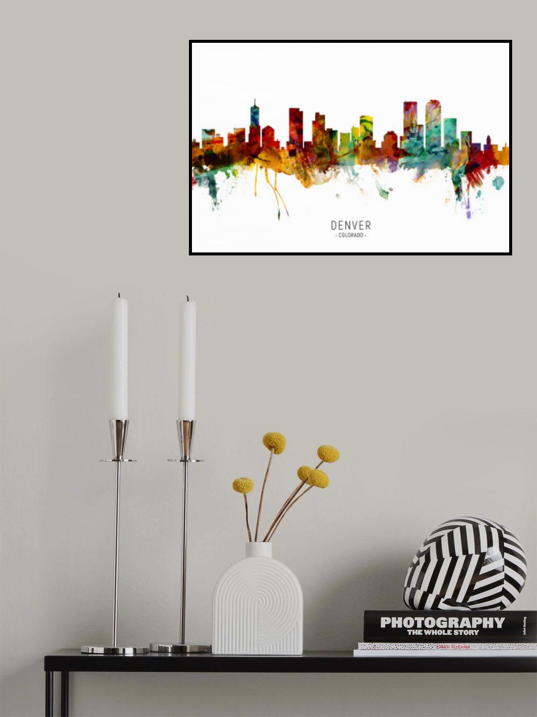 Denver Colorado Skyline Poster och Canvastavla