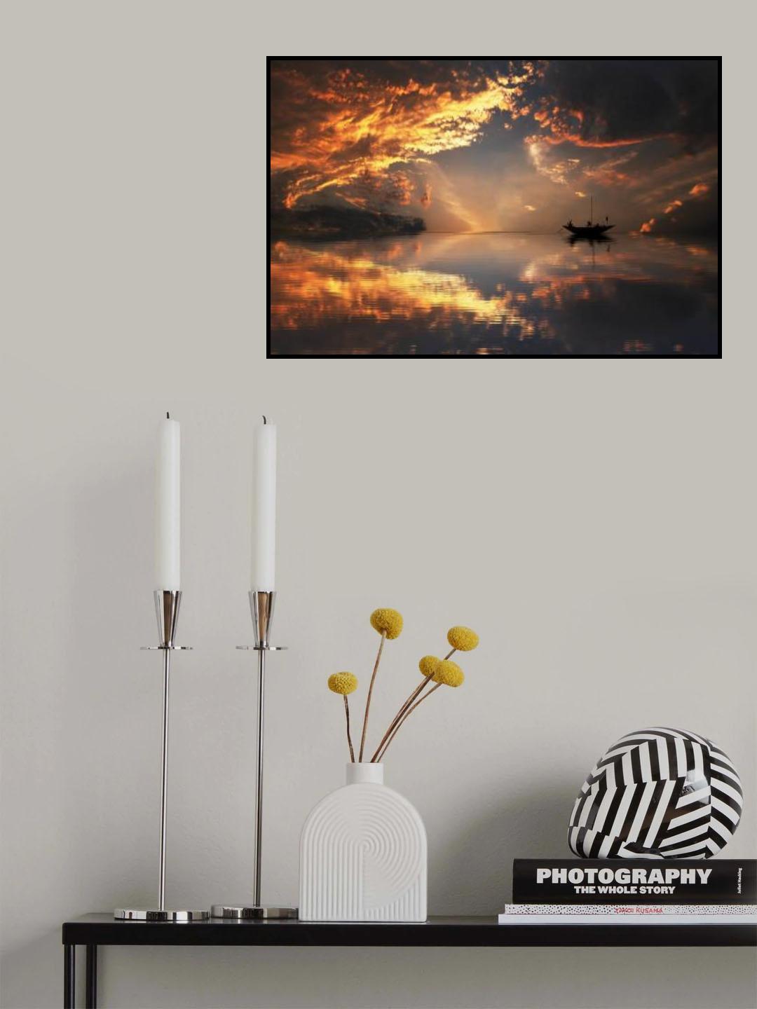 FIRE ON THE WATER Poster och Canvastavla