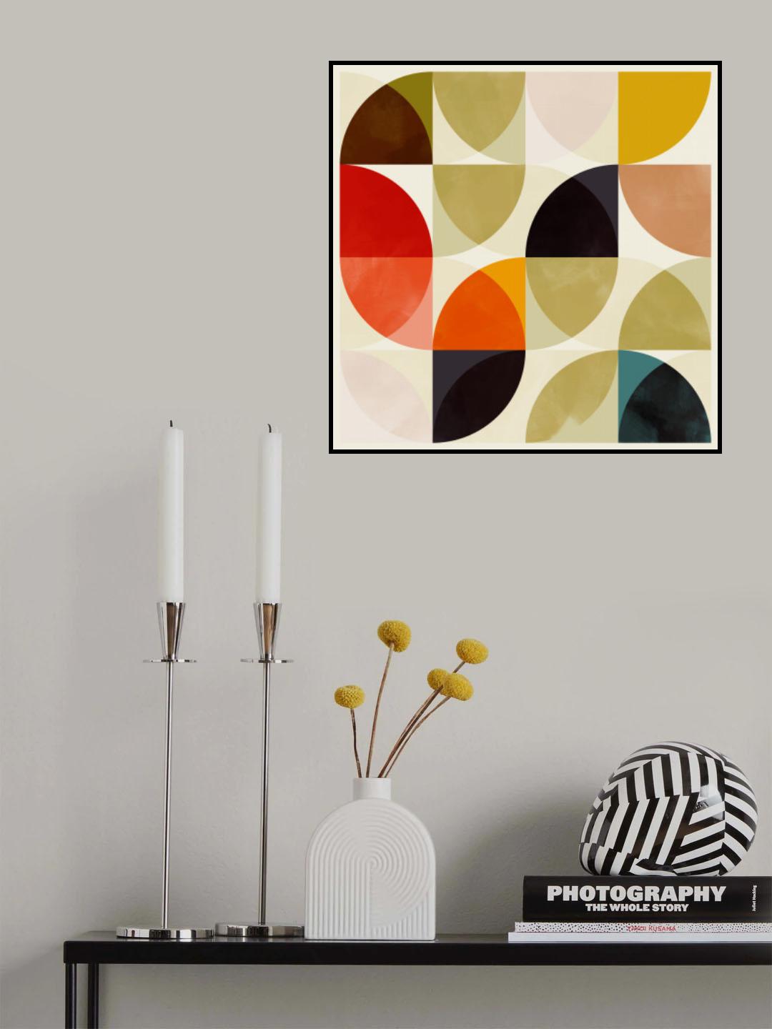 Circles Nov 19  Beige Viertel Circles Ineinander Poster och Canvastavla