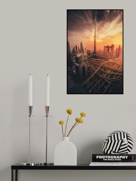 Dubai's Fiery sunset Poster och Canvastavla