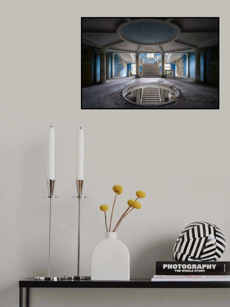 Dark Blue Staircase Poster och Canvastavla