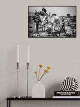 Mundari tribe children taking care of the cattle - South Sudan Poster och Canvastavla