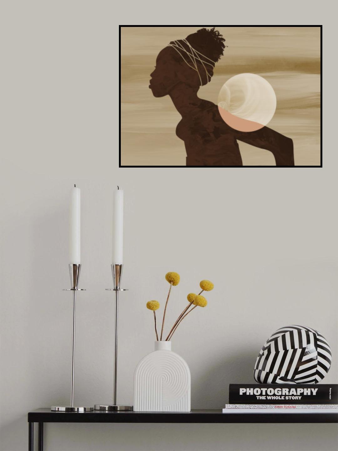 Angolan Moon Poster och Canvastavla