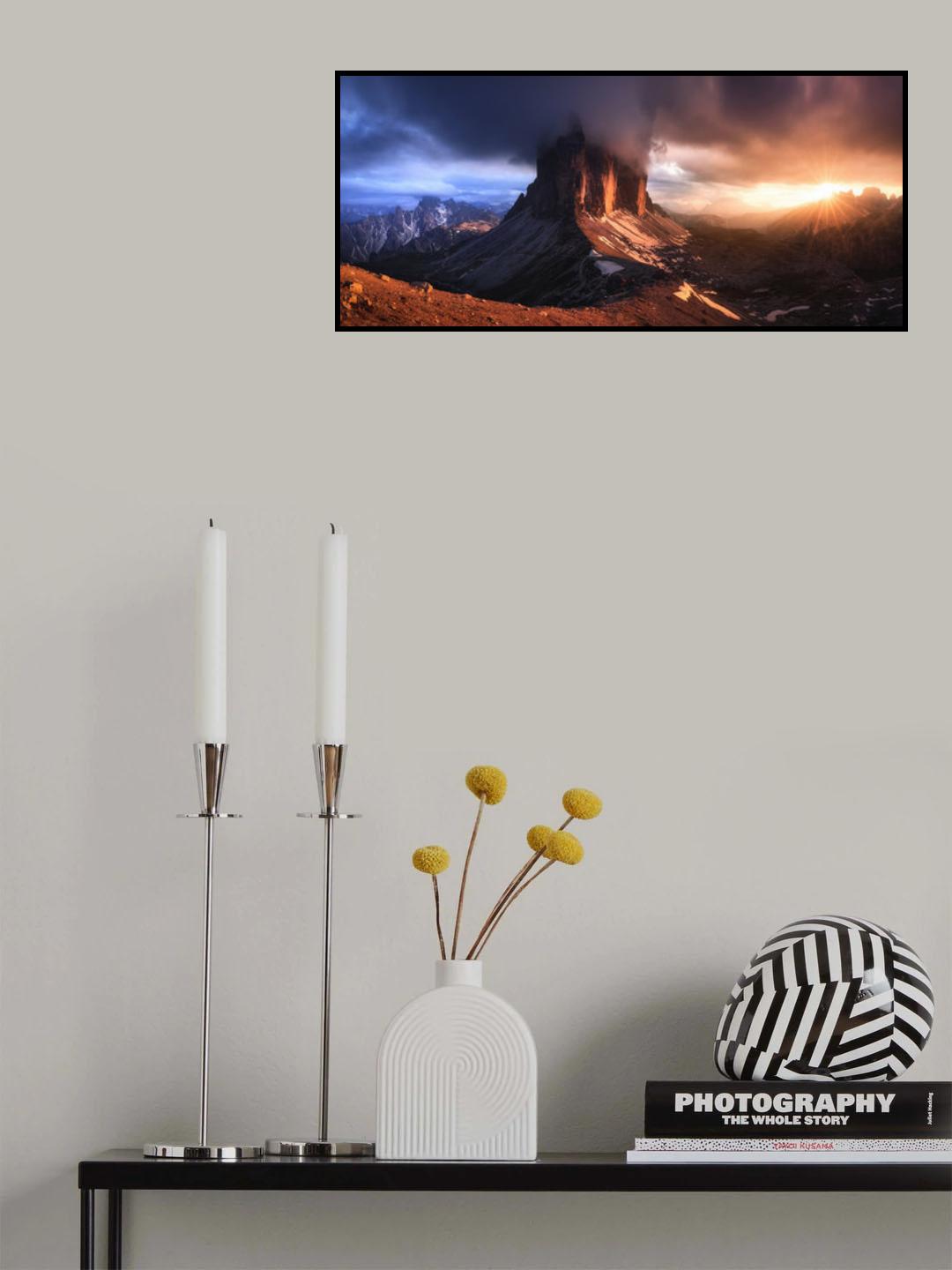 Golden Drama in the Dolomites Poster och Canvastavla