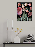 Cacti Floral Blooms Botanical Poster och Canvastavla