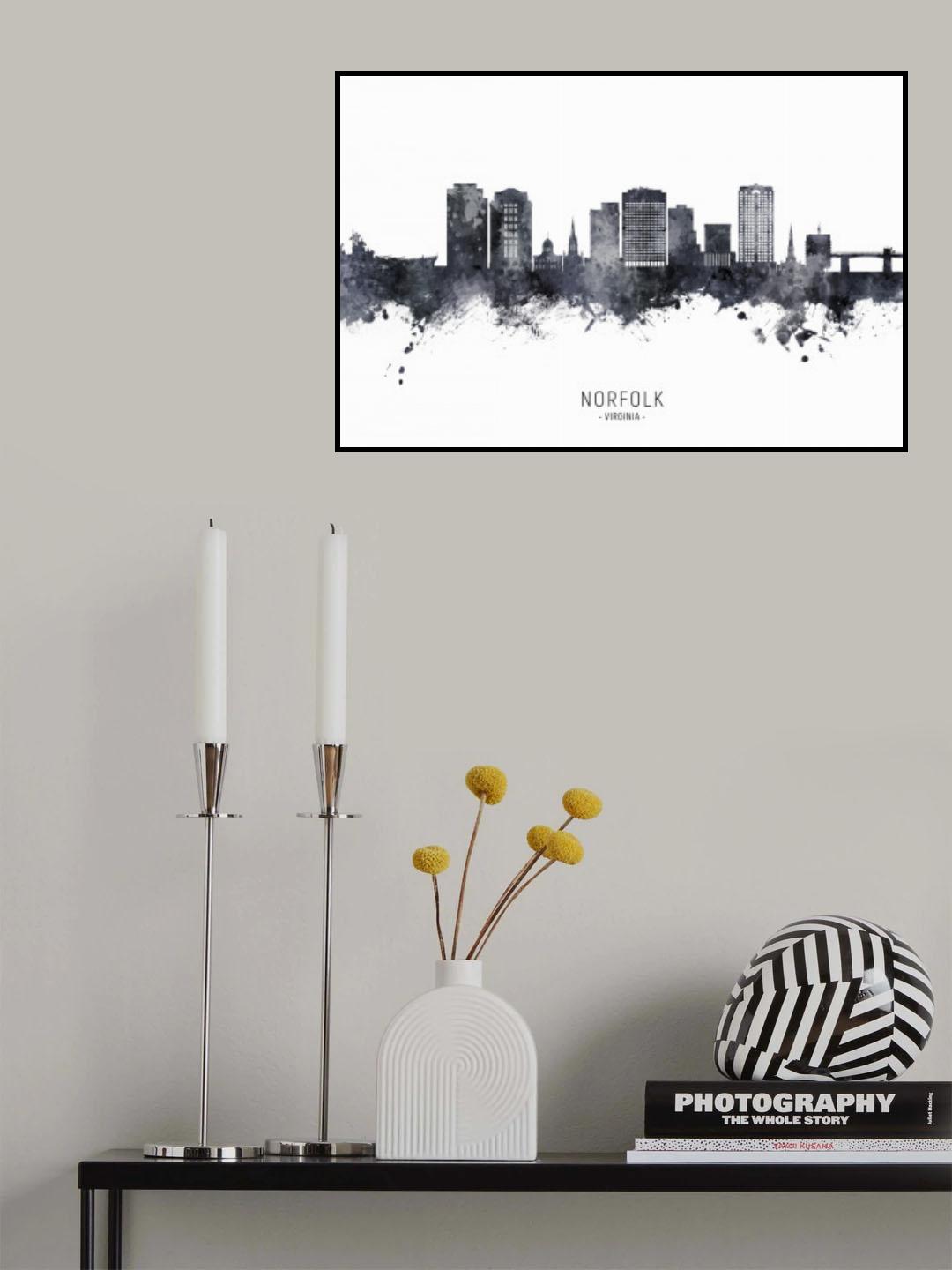 Norfolk Virginia Skyline Poster och Canvastavla