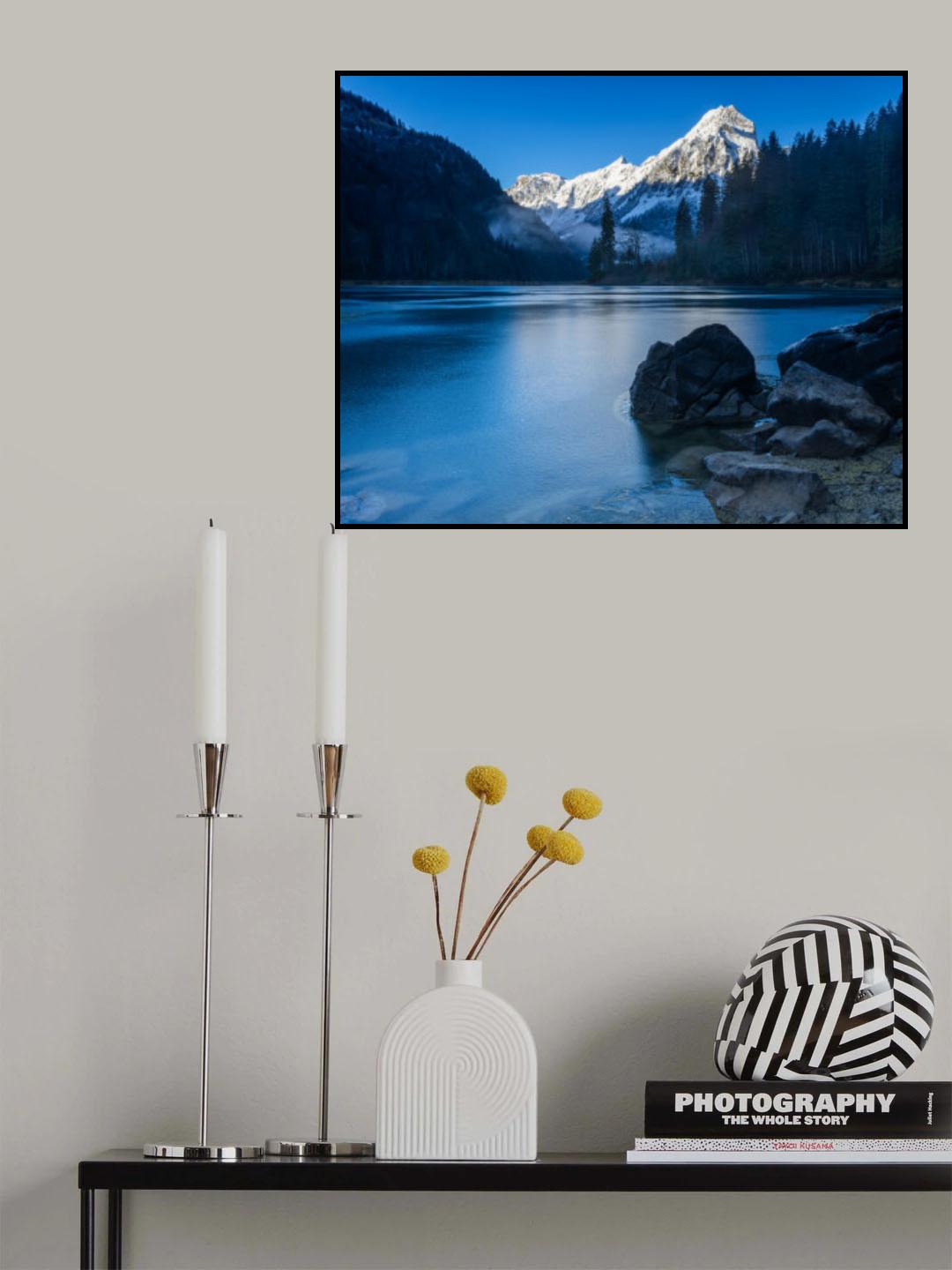 Sunrise at a small lake in the mountains Poster och Canvastavla