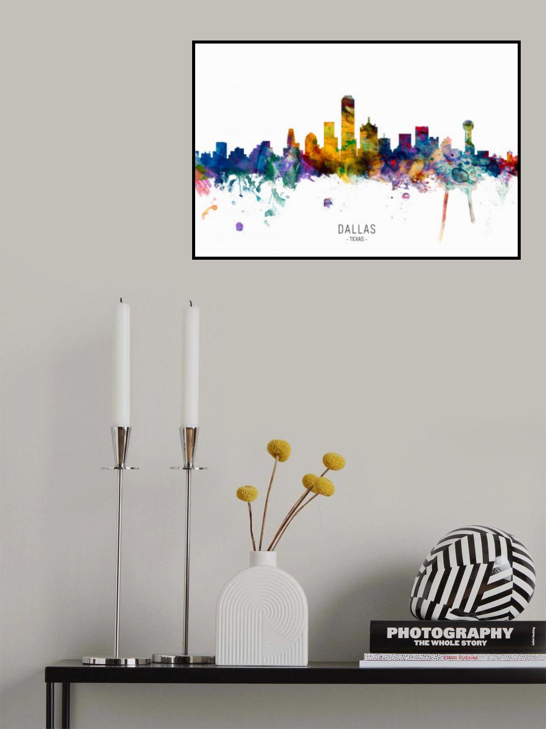 Dallas Texas Skyline Poster och Canvastavla