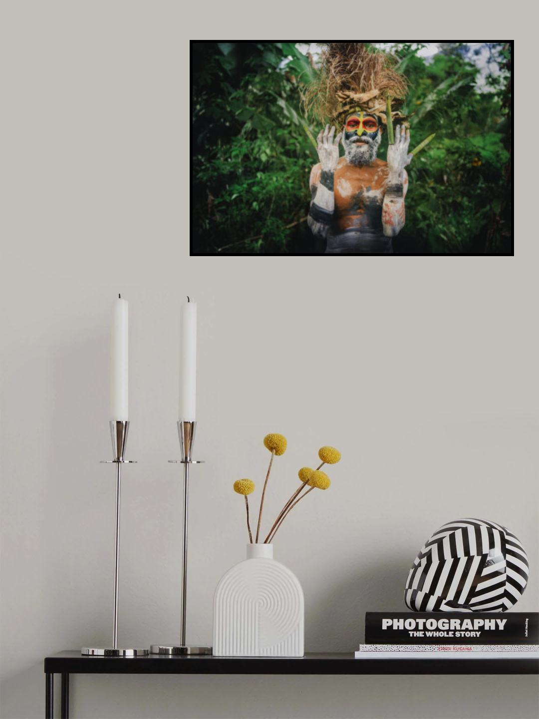 Asaro man,Holosa,Papua New Guinea Poster och Canvastavla