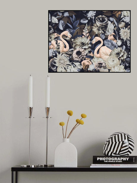 Flamingo Garden No4 Poster och Canvastavla