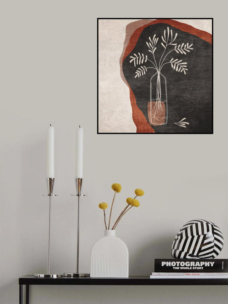 Turuncu Sulu Cicek Poster och Canvastavla