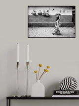 Lady with bucket on head Poster och Canvastavla