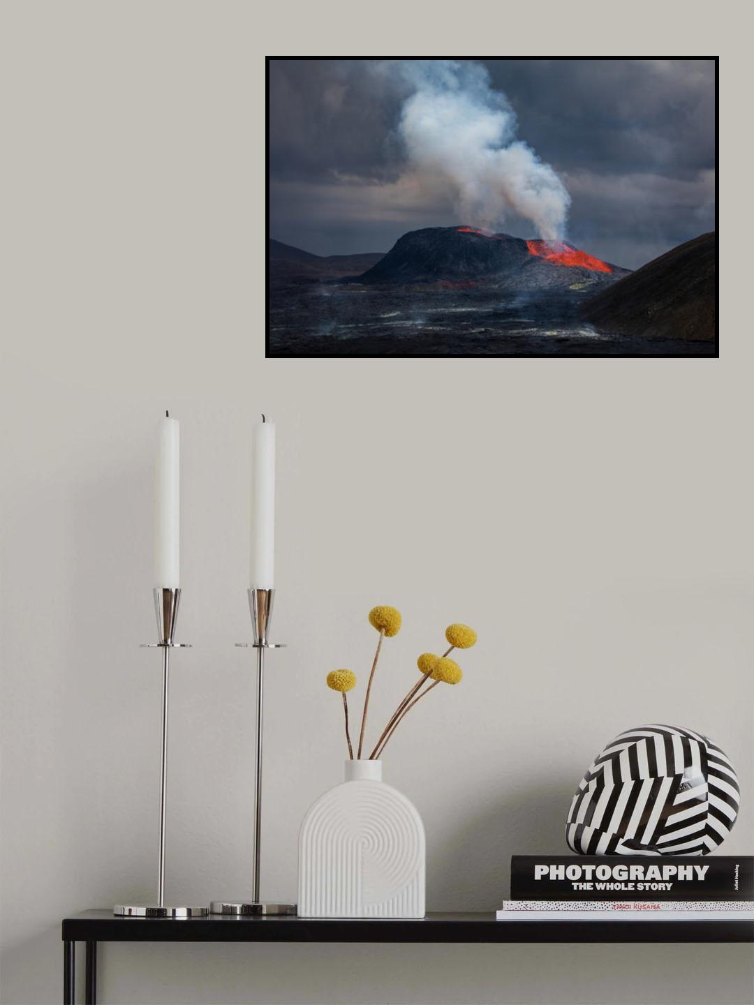 Geldingadalir Volcano in Iceland Poster och Canvastavla