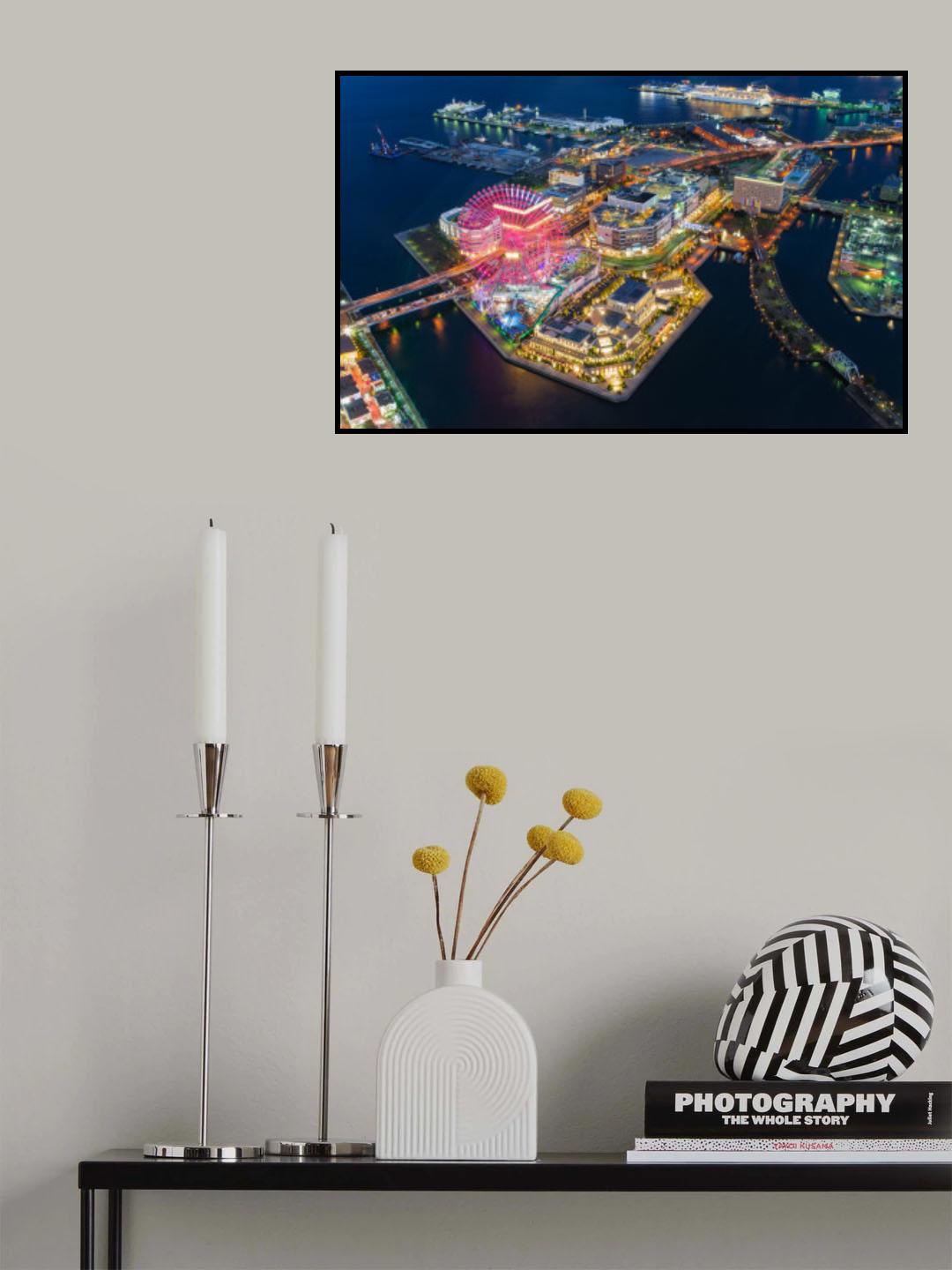 Port town night Poster och Canvastavla