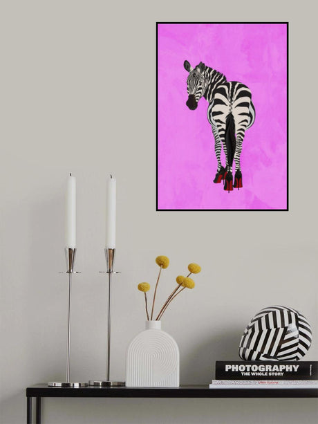 Zebra Shoes pink Poster och Canvastavla