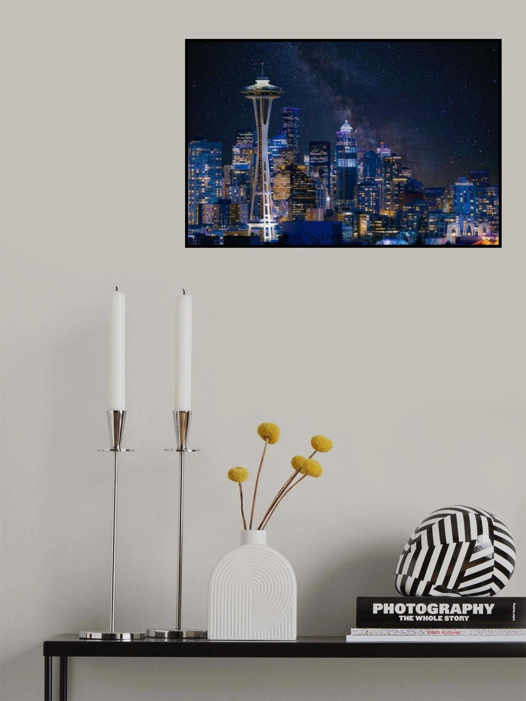 Night at Seattle Poster och Canvastavla