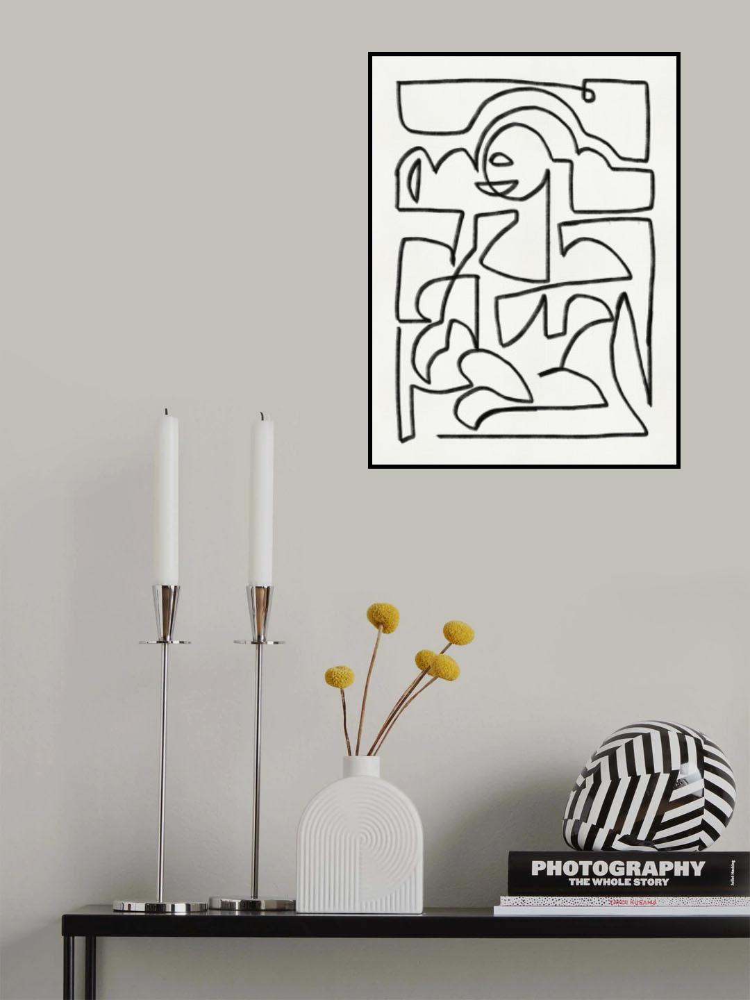 Abstract Chalk Line Art Poster och Canvastavla