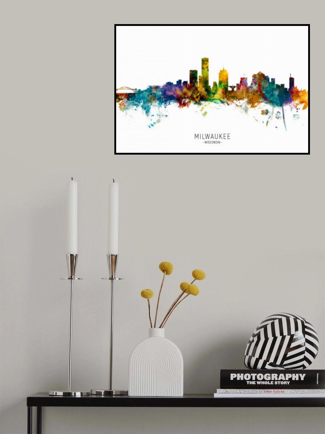 Milwaukee Wisconsin Skyline Poster och Canvastavla