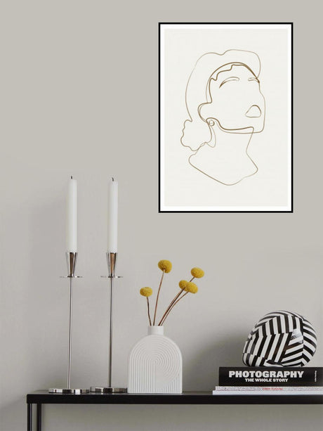 Abstract Face Line Art Poster och Canvastavla