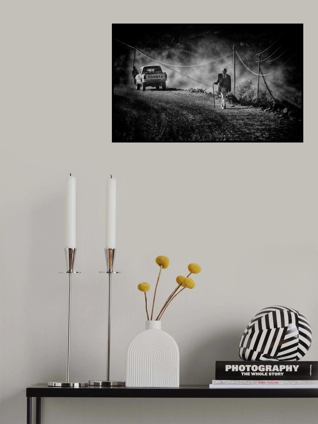 Elegant man with the stick Poster och Canvastavla