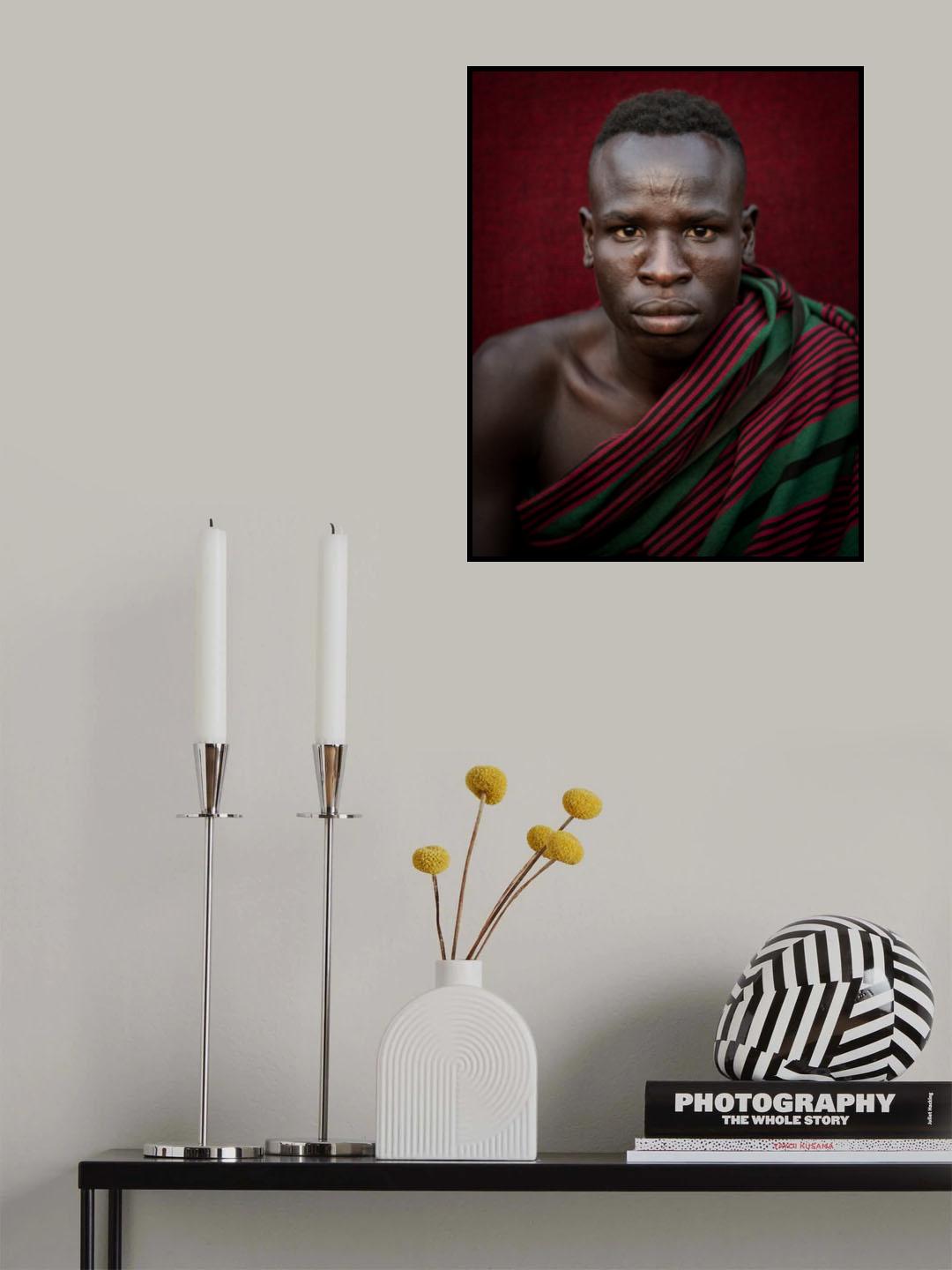 Nyangatom Tribesman Poster och Canvastavla