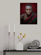 Nyangatom Tribesman Poster och Canvastavla