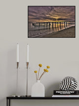 old pier and beautiful sunset Poster och Canvastavla