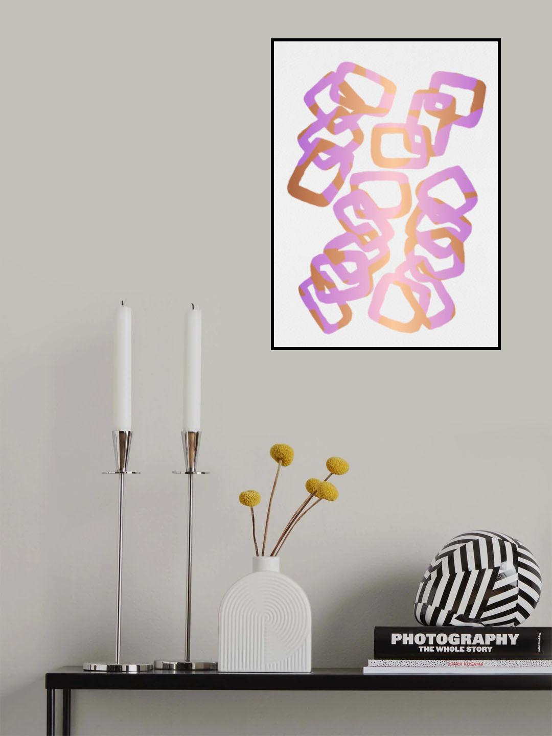Lavender Gold Rectangle Chain Poster och Canvastavla