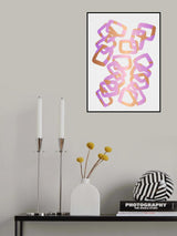 Lavender Gold Rectangle Chain Poster och Canvastavla