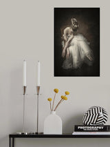 Old fashioned Ballerina with her little friend Poster och Canvastavla
