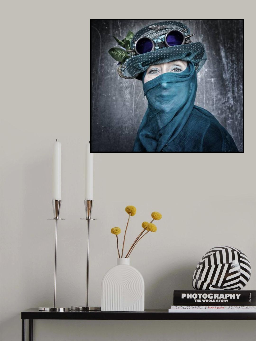 The Blue Shadow - Rebel Spy - Steampunk Wars 1911 Poster och Canvastavla