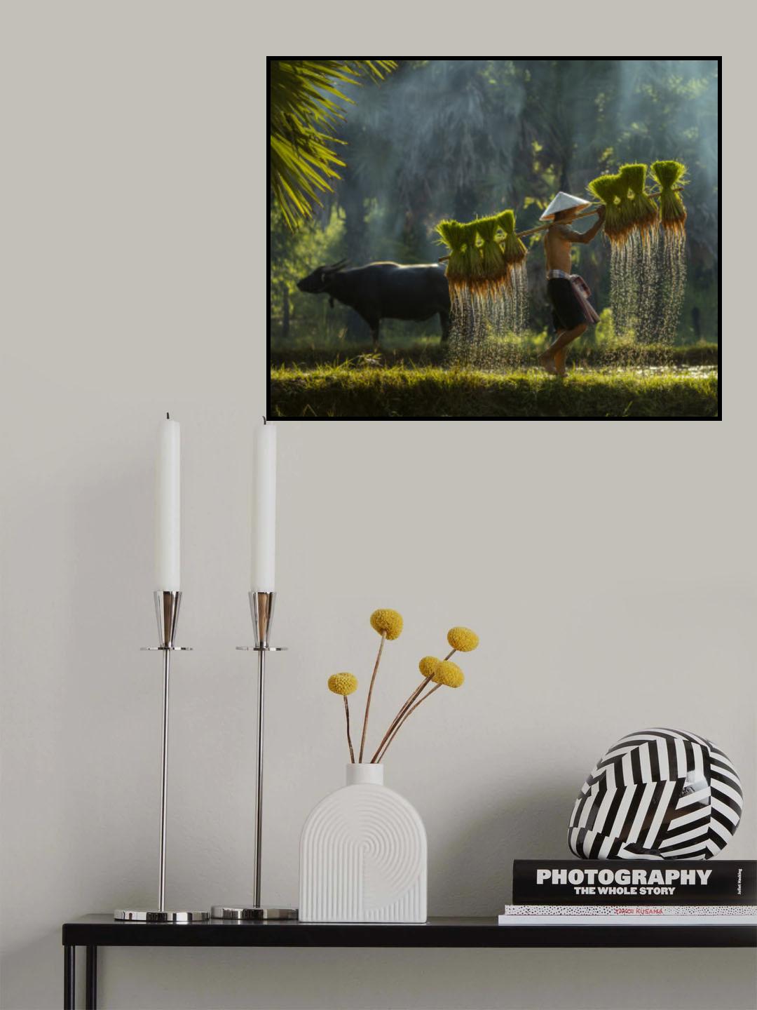 True joy of nature is when every drop of water shines like a pearl. Poster och Canvastavla