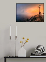 Abu Dhabi Cityscape - Foggy Morning Poster och Canvastavla