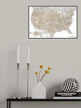 Highly detailed map of the United States and Canada Poster och Canvastavla
