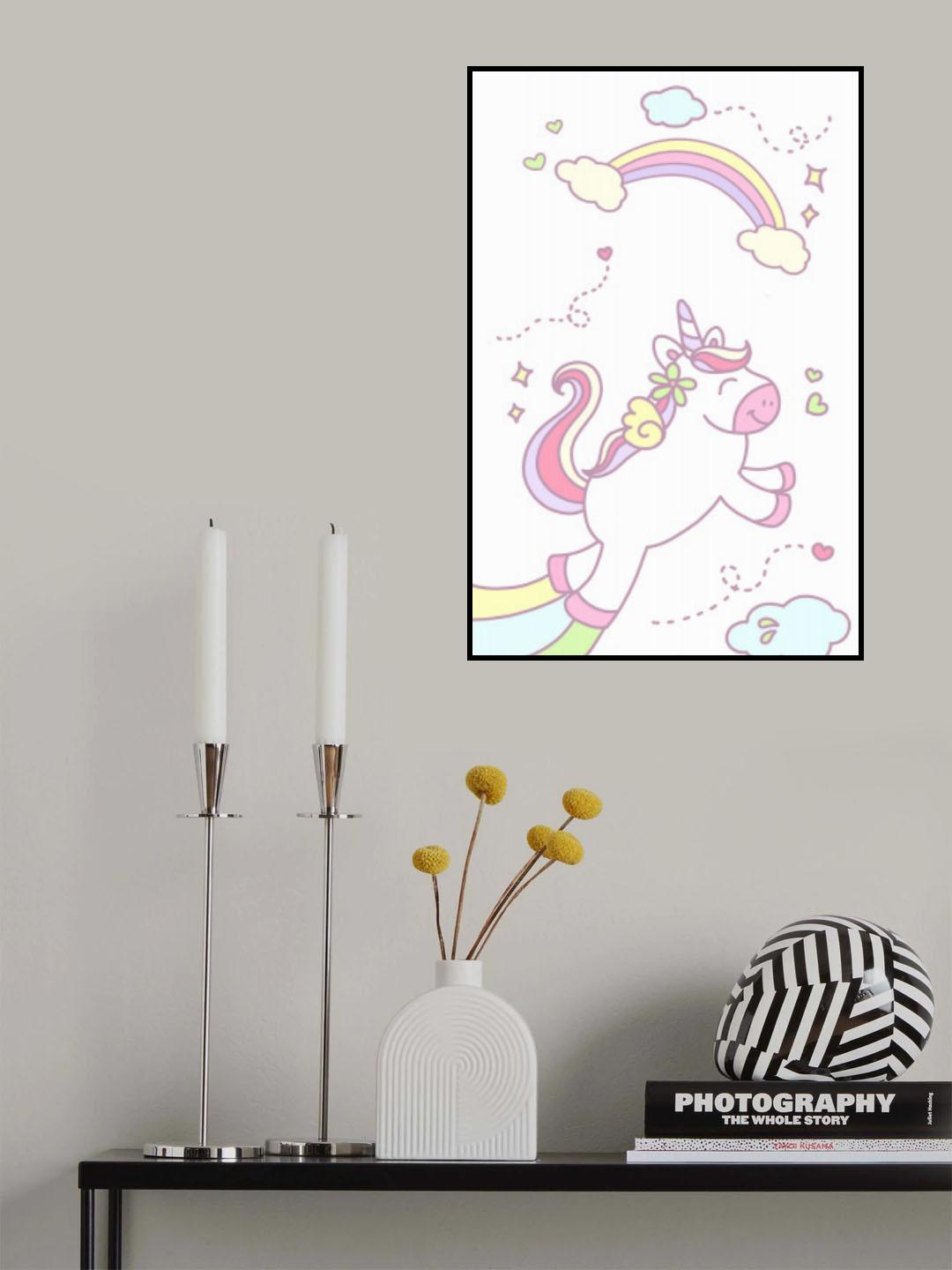 Unicorn and Baby girl Poster och Canvastavla