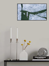 Boat on icy lake Poster och Canvastavla