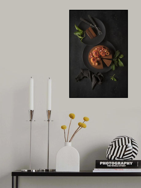 Dark chocolate and nectarine roses Poster och Canvastavla