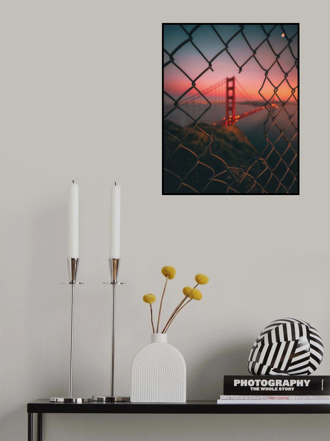 Golden Gate Caged Poster och Canvastavla