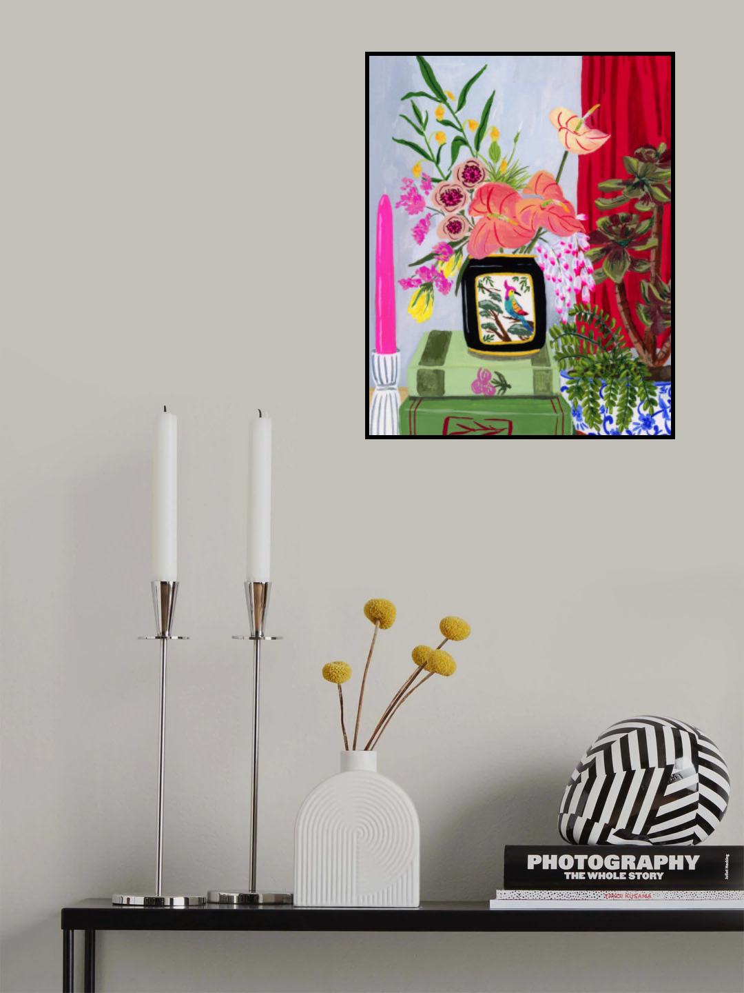 Bird Vase Poster och Canvastavla