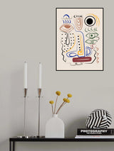 Line Art Bizarre Aboriginal Portrait Poster och Canvastavla