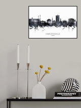 Charlottesville Virginia Skyline Poster och Canvastavla