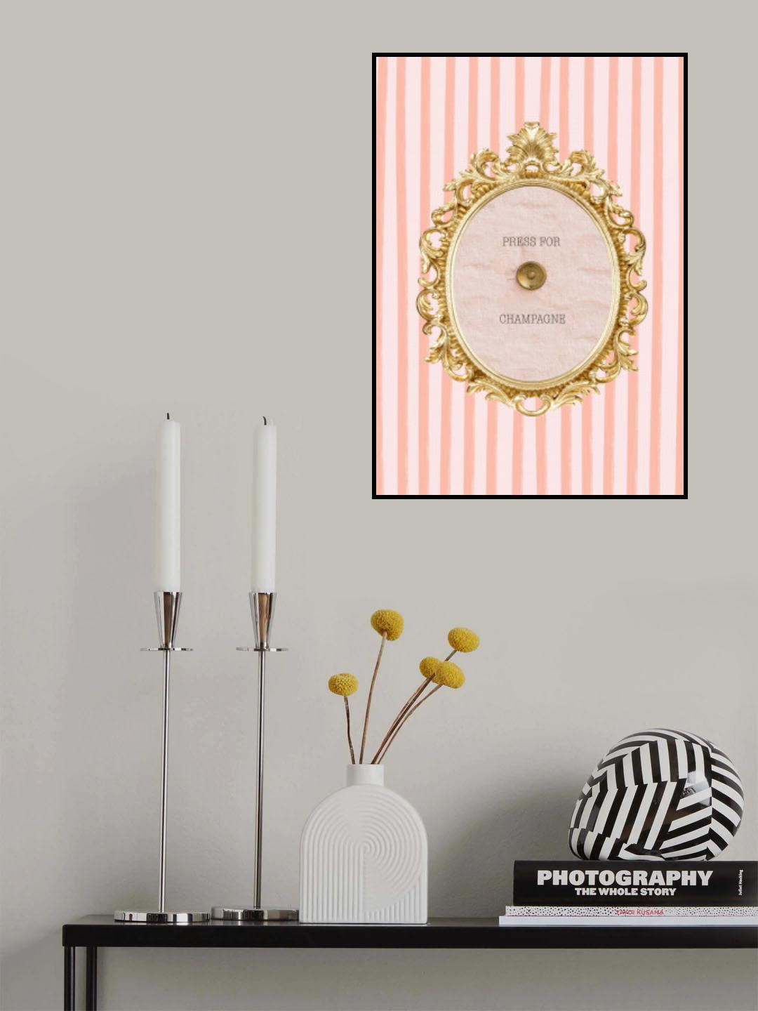 Champagnestriped4 Ratioiso Poster och Canvastavla