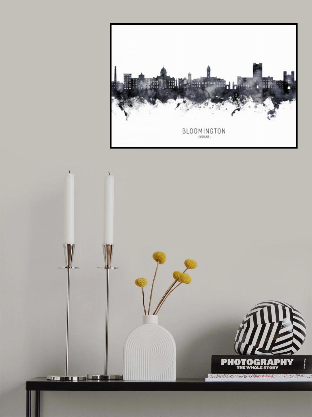 Bloomington Indiana Skyline Poster och Canvastavla