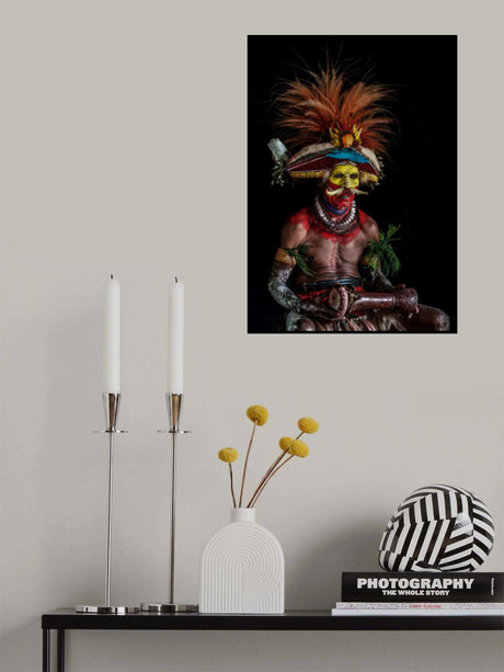 Papua New Guinea Highland Hully Wingmam portrait Poster och Canvastavla