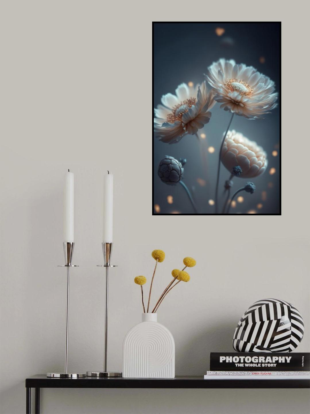 Flowers At Night Poster och Canvastavla