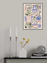 Line Art Bizarre Ancient Symbol Poster och Canvastavla